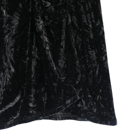 Boohoo Sweater Dress Womens Size 6 8 Black Textured Stretch Velvet Velour Ruched - Picture 4 of 11